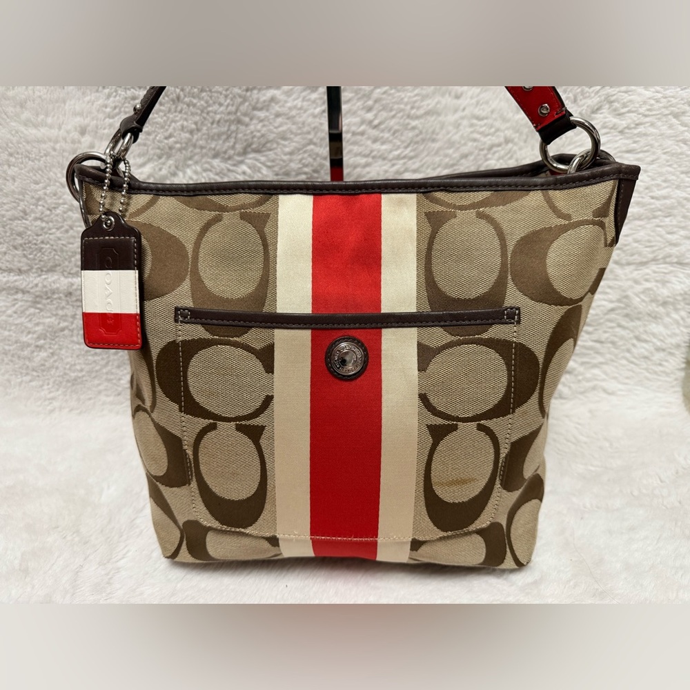 Coach Hamptons Weekend Signature Stripe Bag